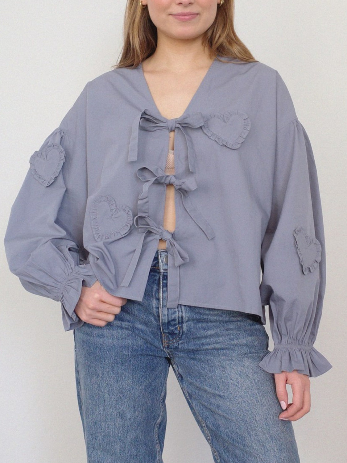 Queen Gold Bow Tie Front Blouse