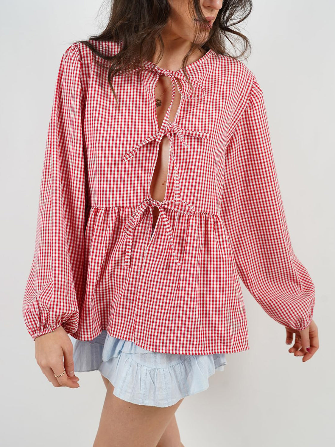 Front Tie Blouse | Variety of Colors Available
