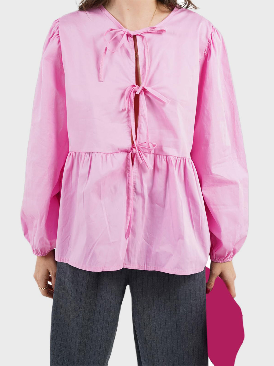 Front Tie Blouse | Variety of Colors Available