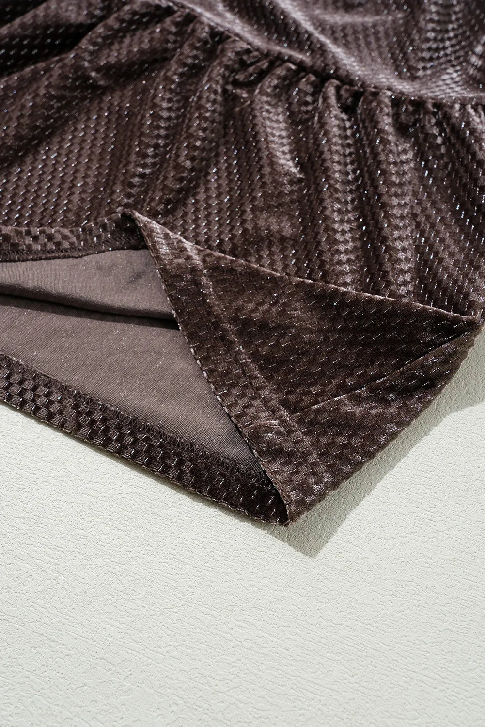 Deep Brown Velvet Mini Dress