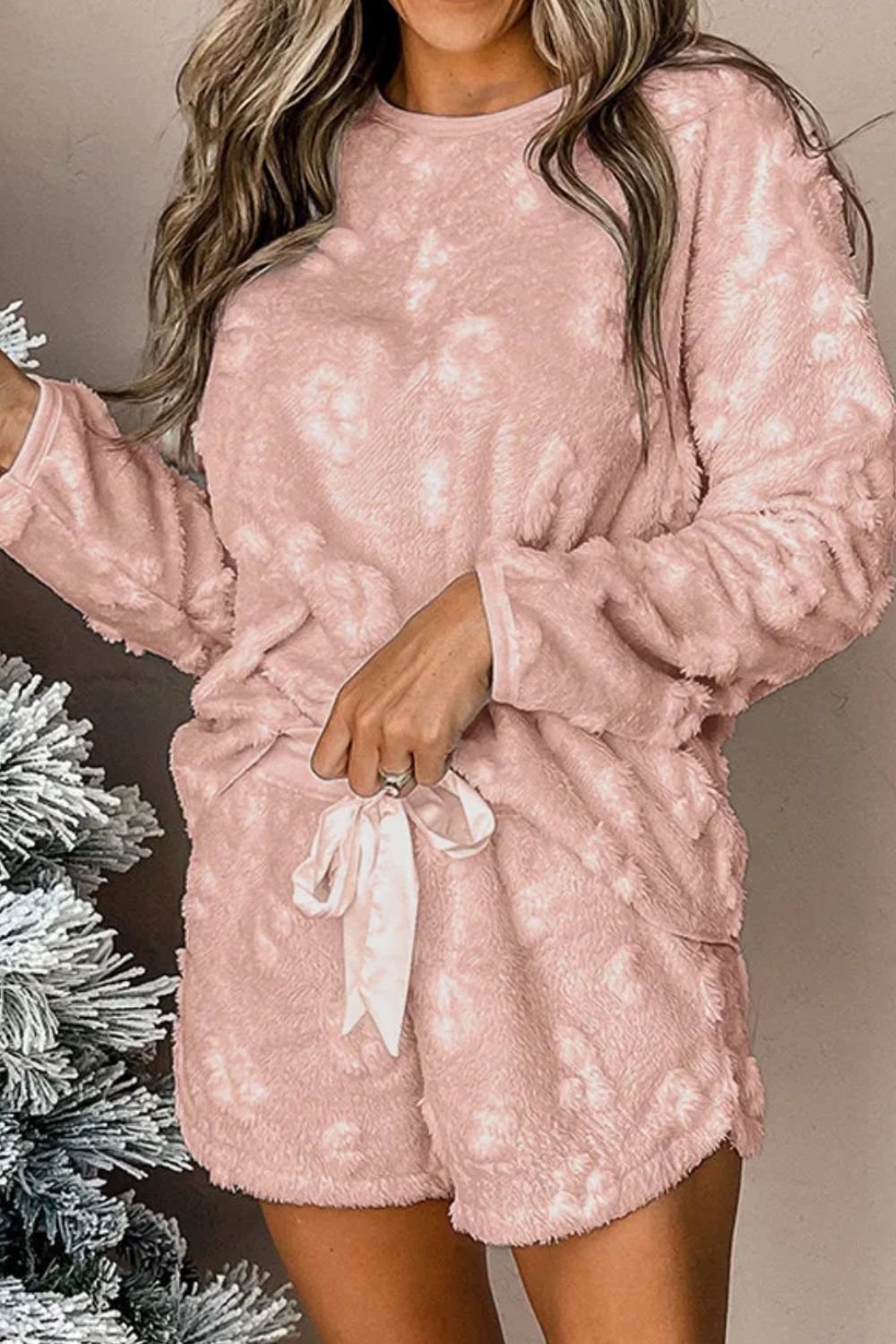 Cloudy White Top and Shorts Lounge Set