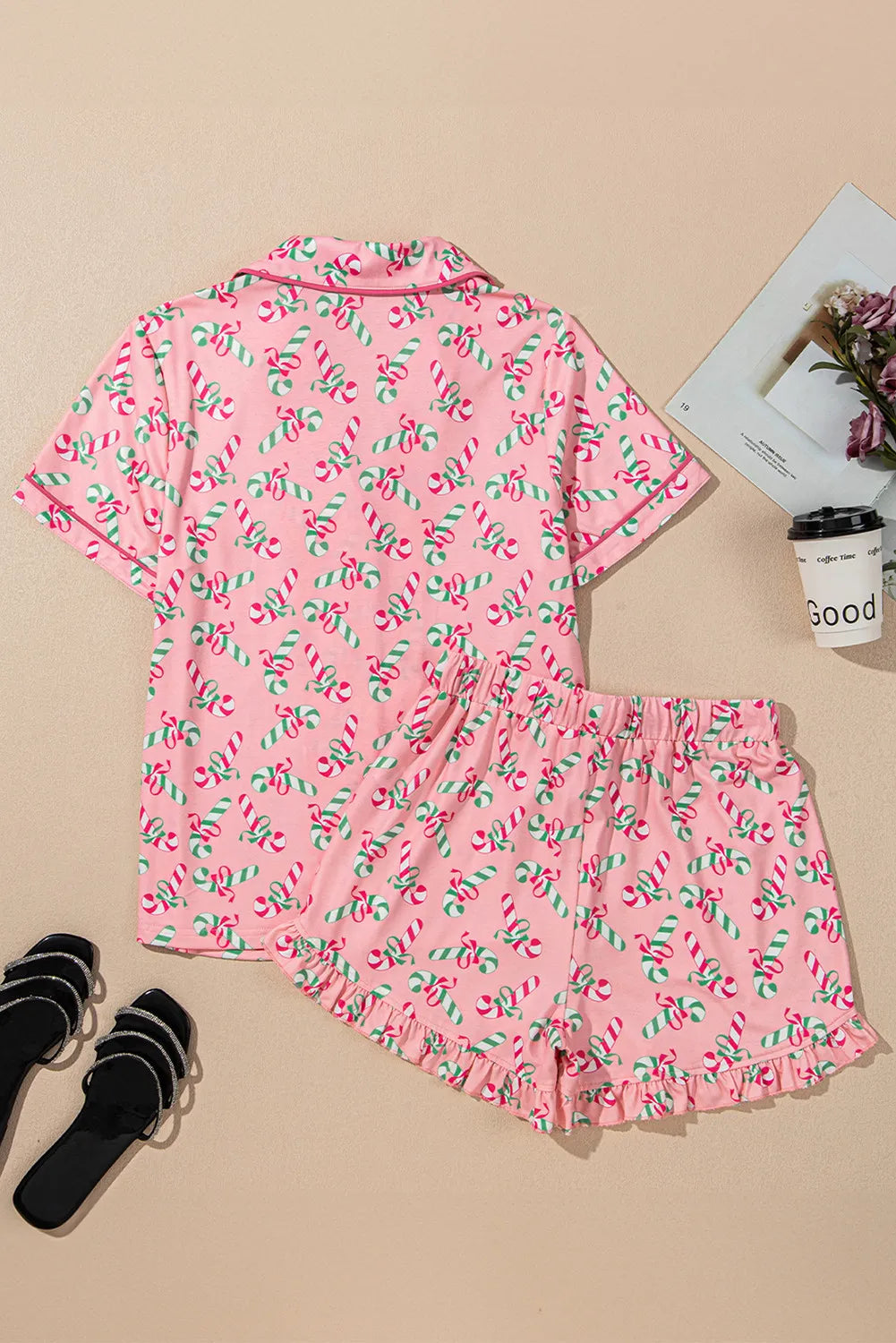Candy Cane Top and Shorts Set