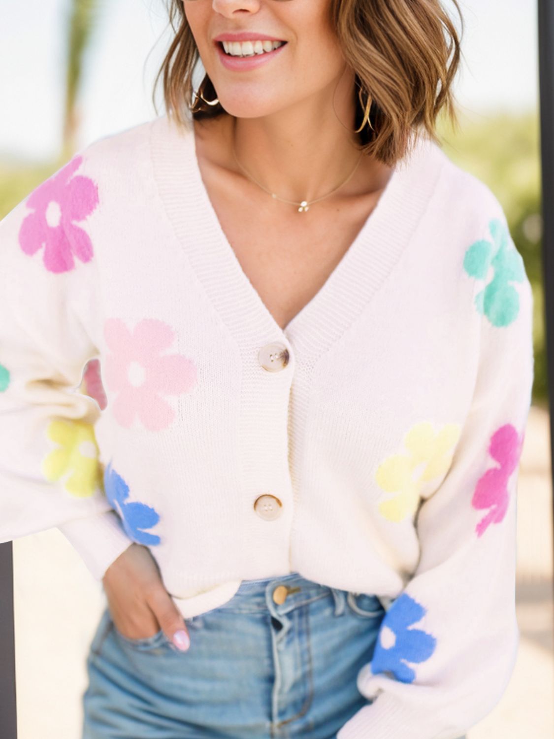 Plus Size Flower Power Cardigan