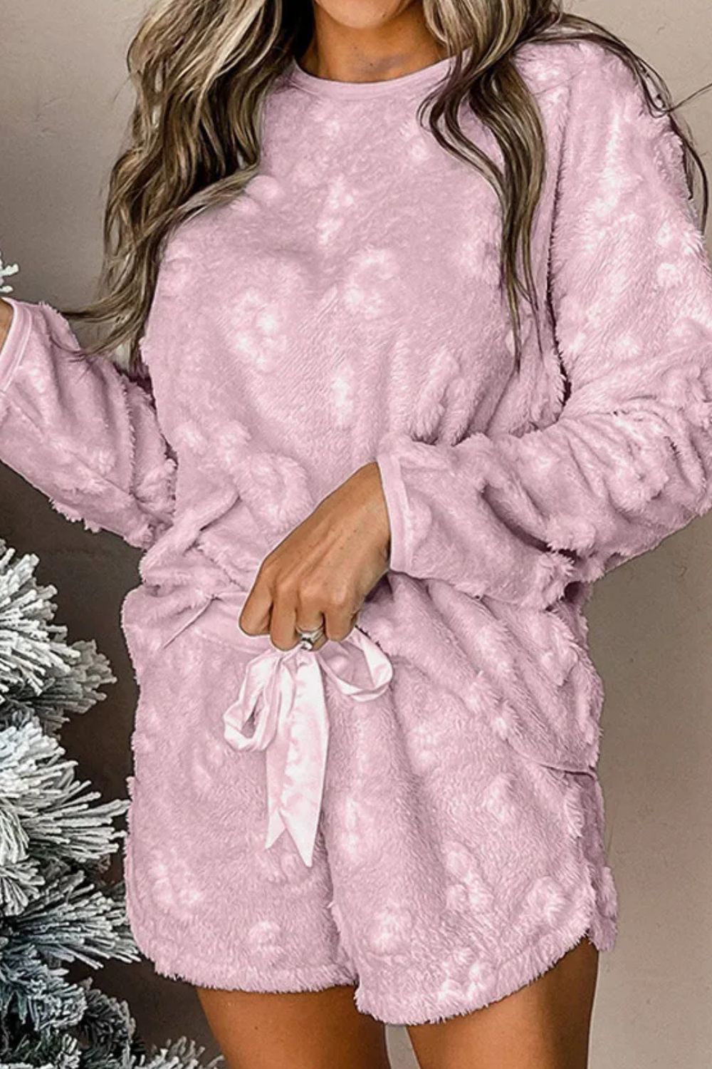 Cloudy White Top and Shorts Lounge Set