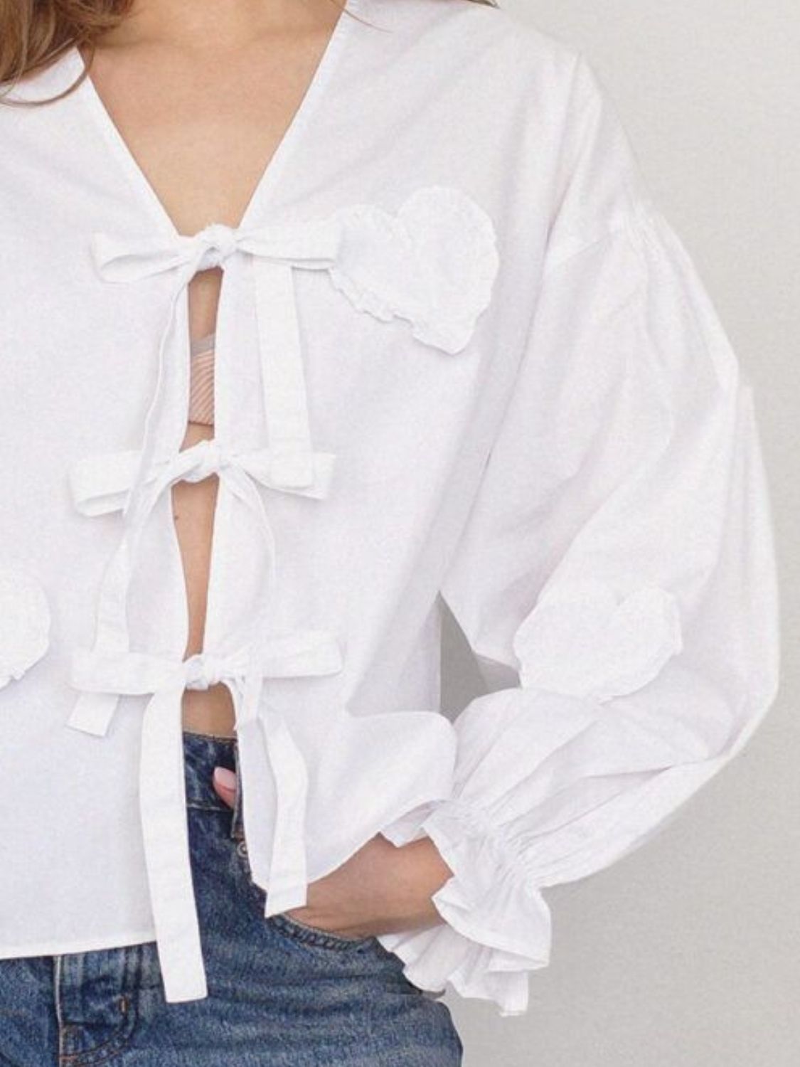 Queen Gold Bow Tie Front Blouse