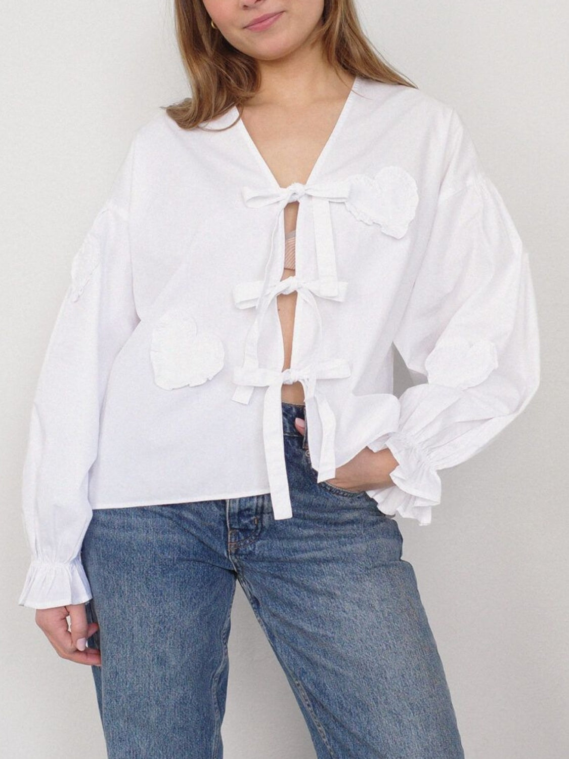 Queen Gold Bow Tie Front Blouse