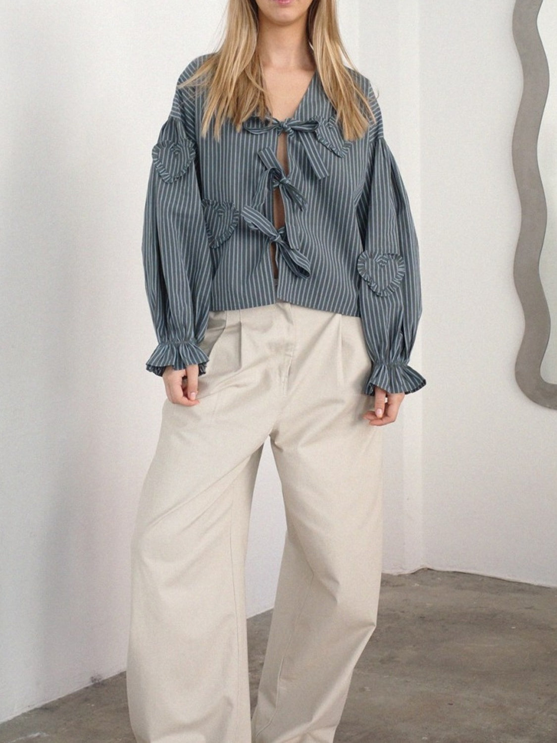 Queen Gold Bow Tie Front Blouse
