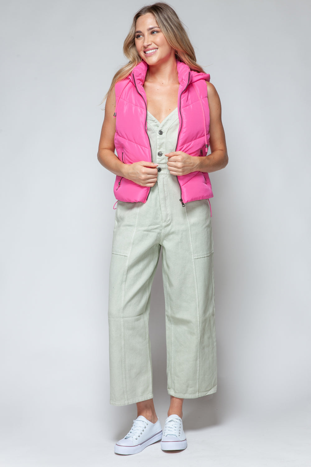 Barbie Pink Quilted Hoodie Vest