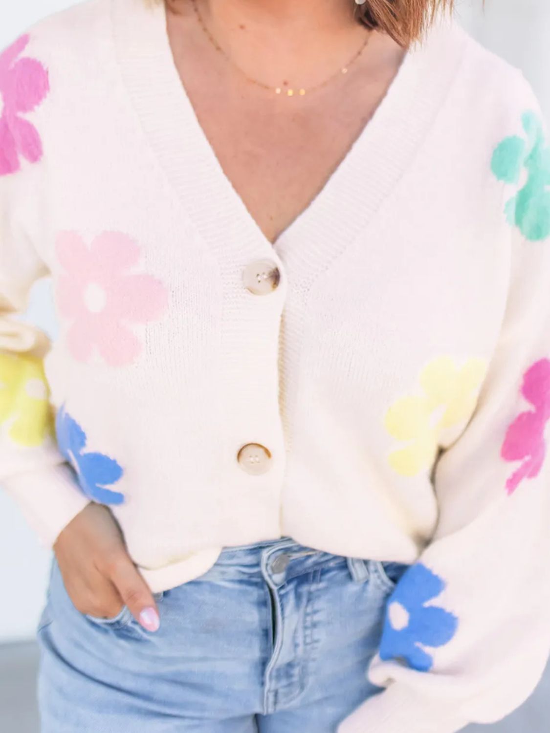 Plus Size Flower Power Cardigan