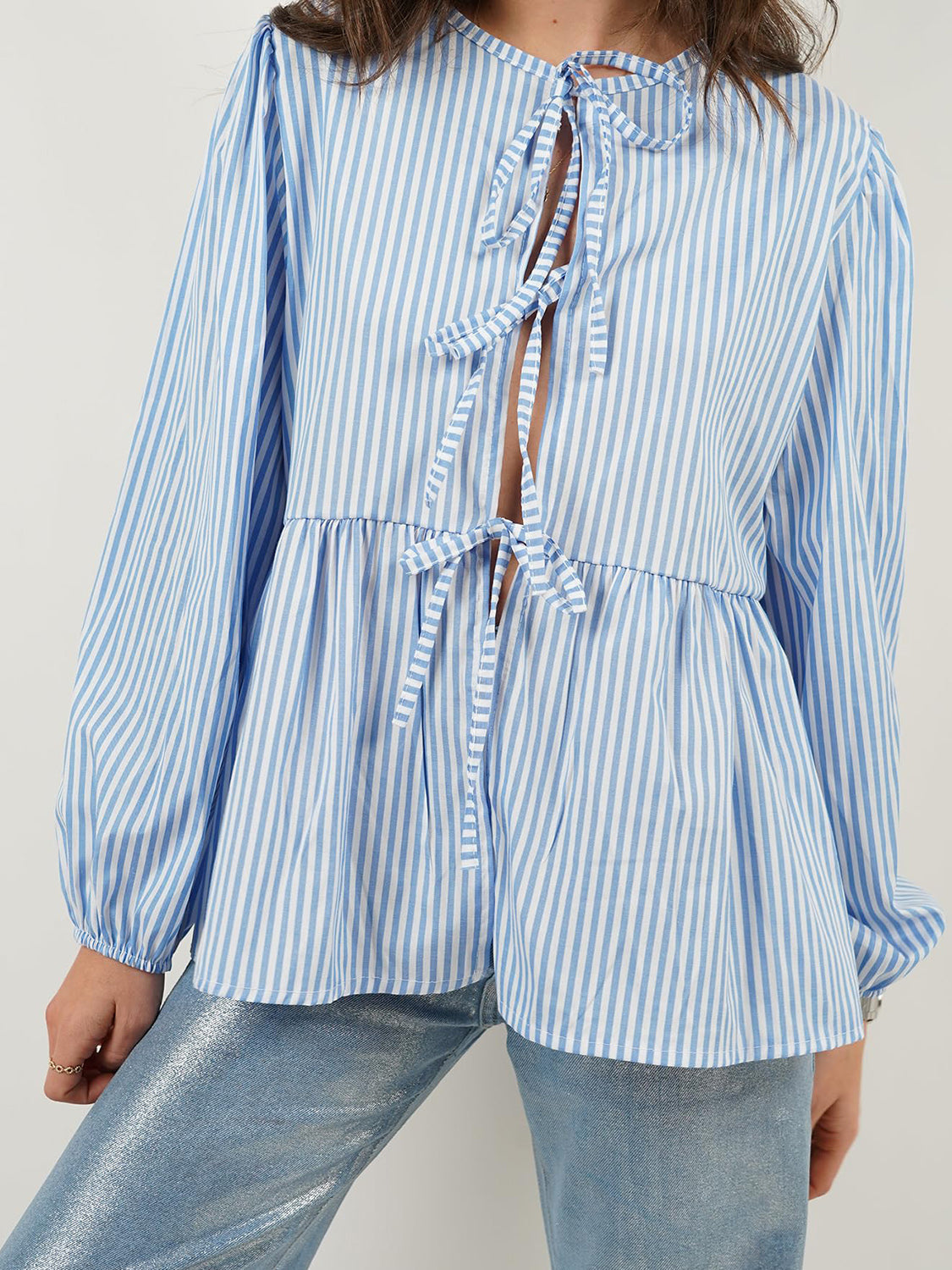 Front Tie Blouse | Variety of Colors Available