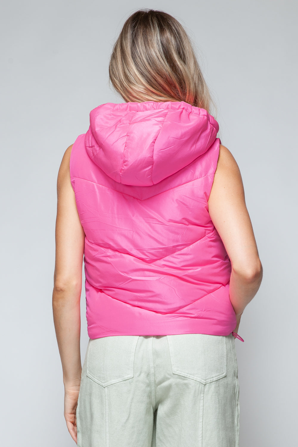 Barbie Pink Quilted Hoodie Vest