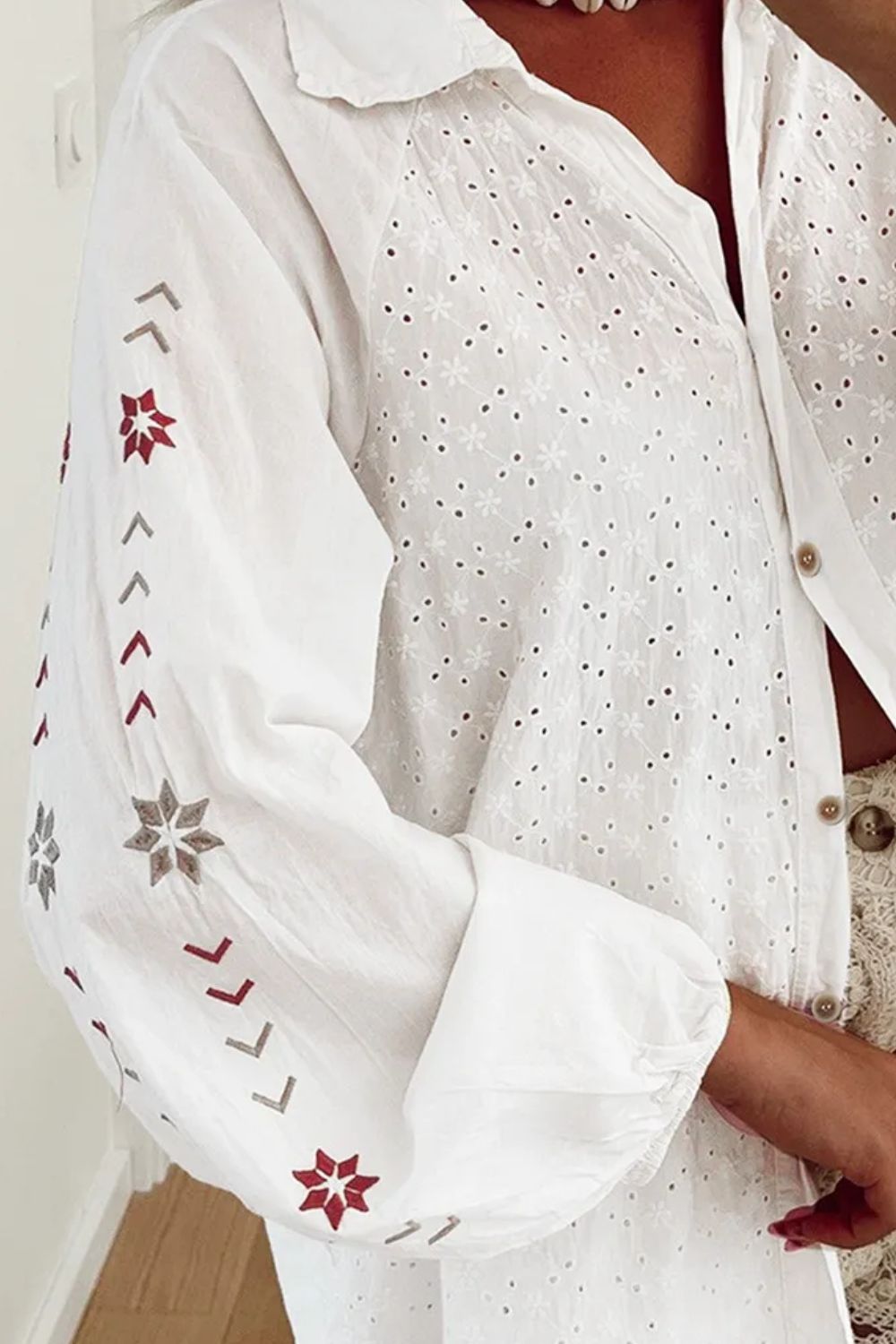 Eyelet White Shirt