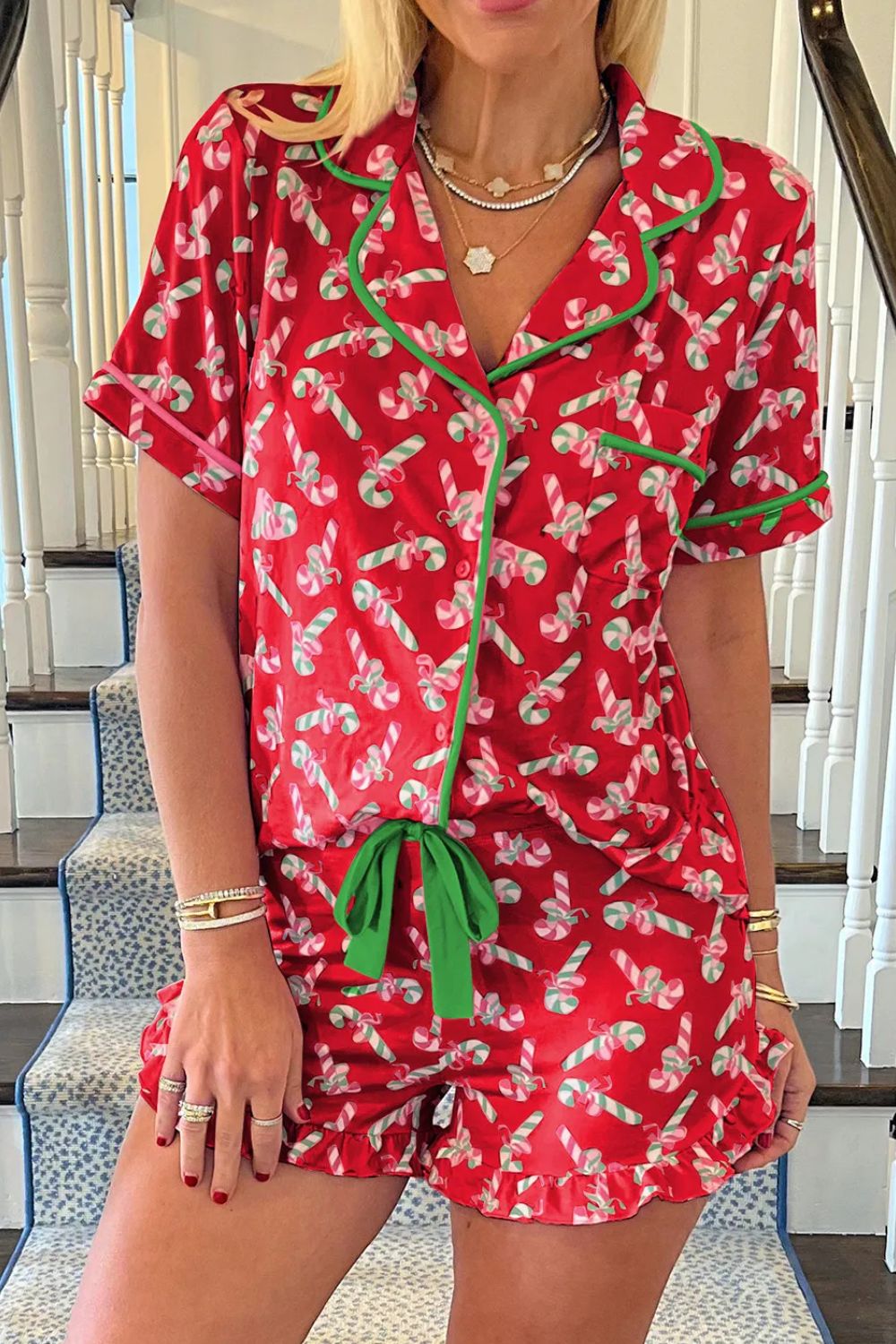 Candy Cane Top and Shorts Set
