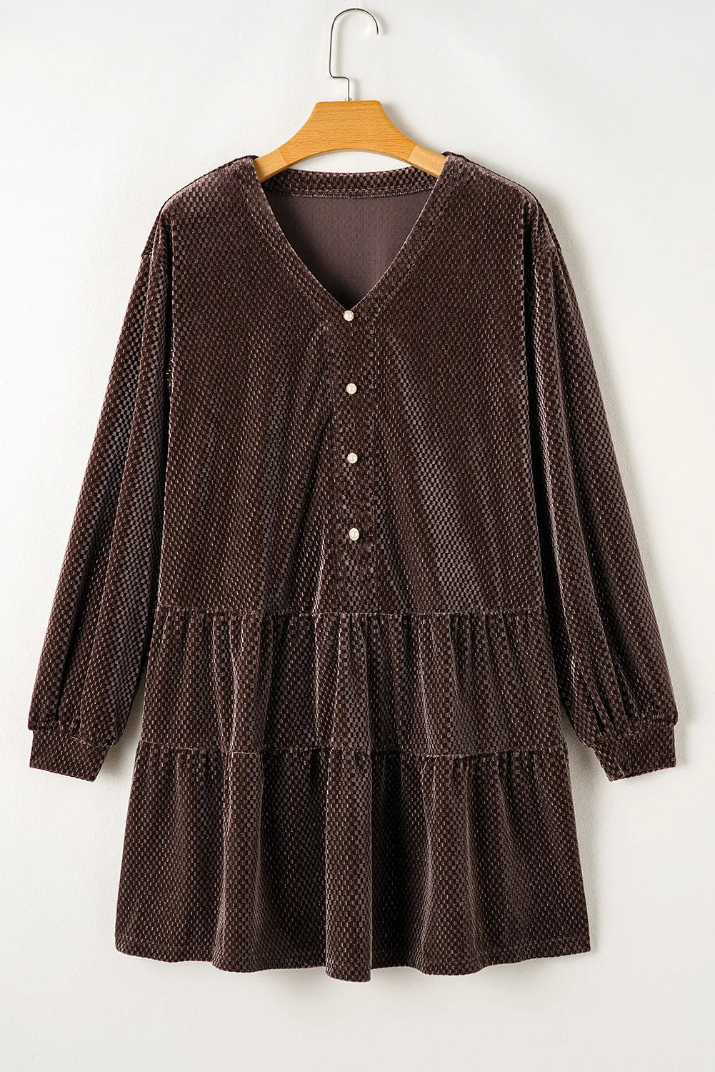 Deep Brown Velvet Mini Dress