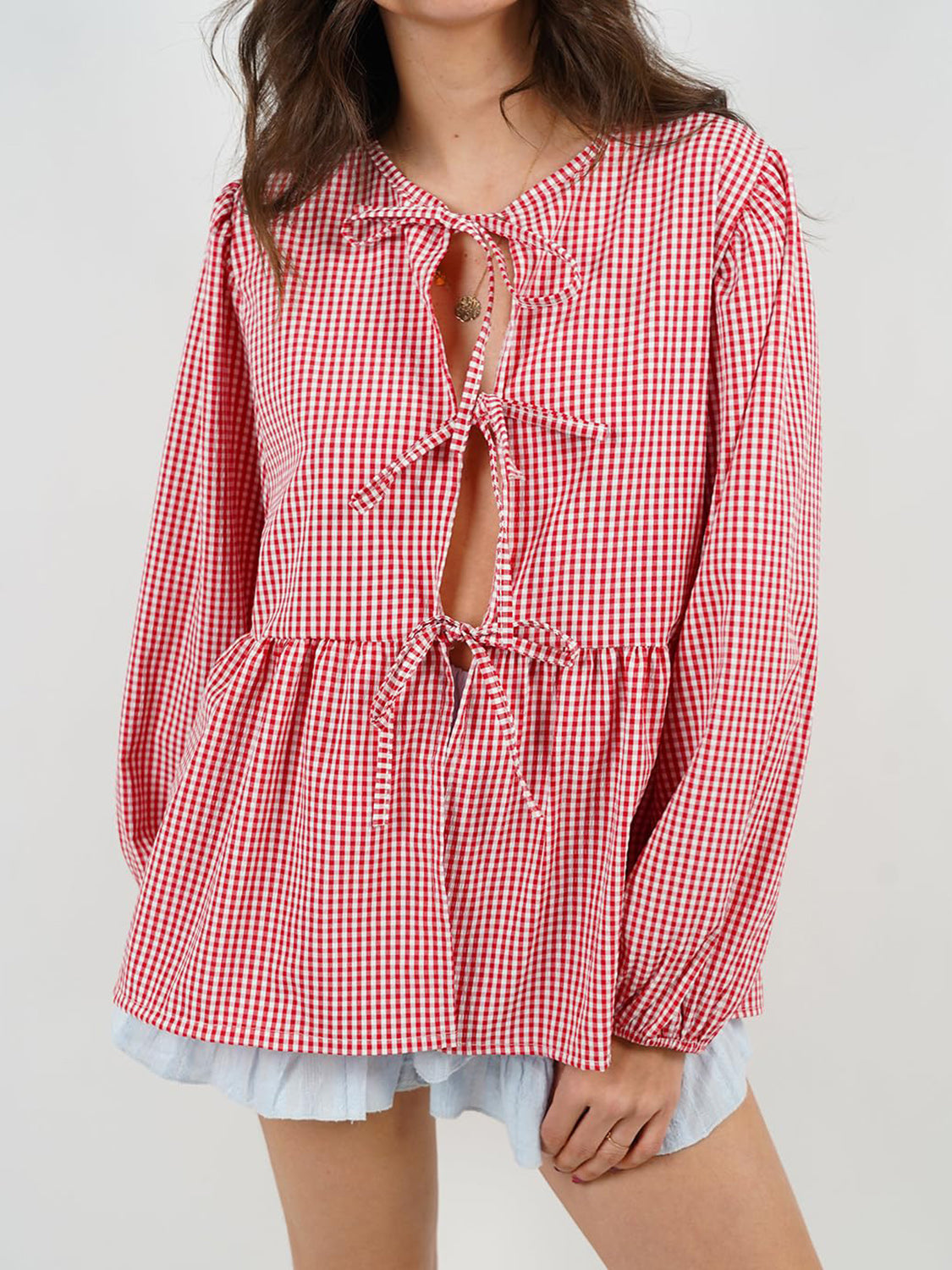 Front Tie Blouse | Variety of Colors Available