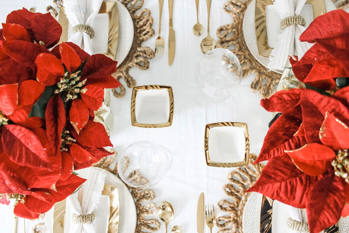 Red + Gold Holiday Tablescape