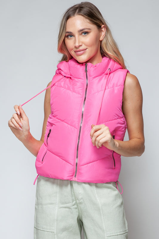 Barbie Pink Quilted Hoodie Vest