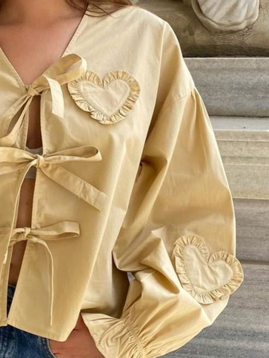 Queen Gold Bow Tie Front Blouse