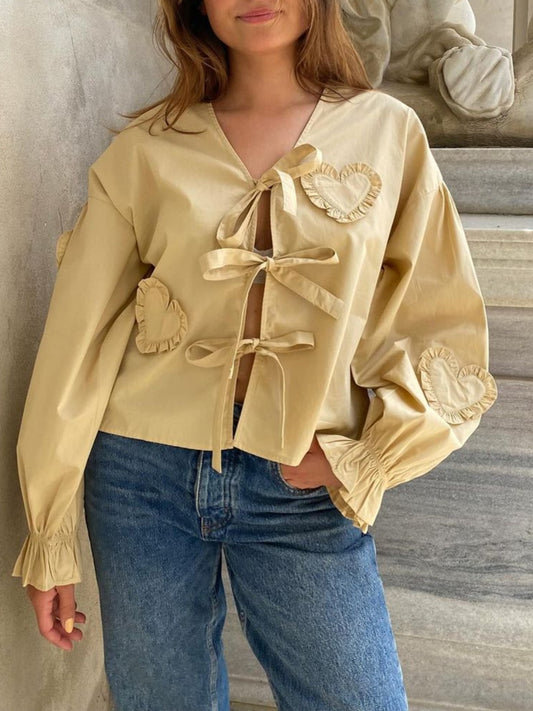 Queen Gold Bow Tie Front Blouse
